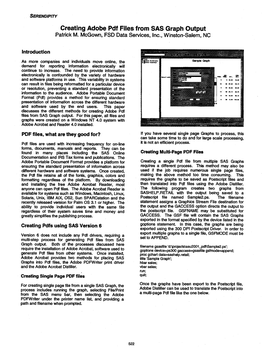 Creating Adobe Pdf Files from SAS Graph Output Patrick M