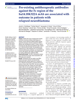 Pre-Existing Antitherapeutic Antibodies Against the Fc Region of the Hu14