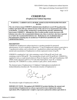 CEREBYX® (Fosphenytoin Sodium Injection)