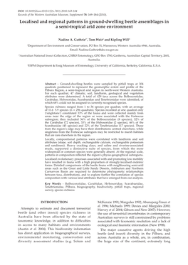 Localised and Regional Patterns in Ground-Dwelling Beetle Assemblages in a Semi-Tropical Arid Zone Environment