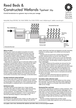 Reed Beds & Constructed Wetlands Tipsheet