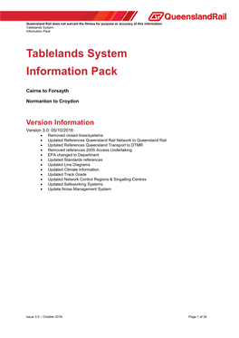 Tablelands System Information Pack