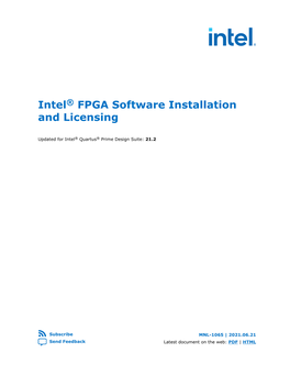 Intel® FPGA Software Installation and Licensing