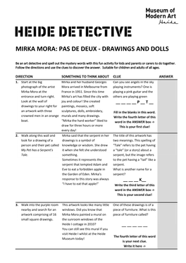 Mirka Mora: Pas De Deux - Drawings and Dolls
