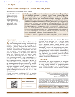 Oral Candidal Leukoplakia Treated with CO Laser