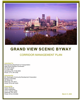 Grandview Scenic Byway Corridor Management Plan