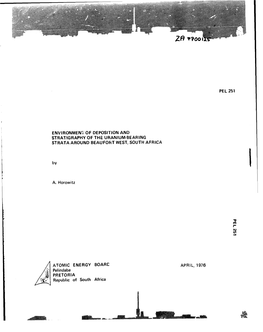 Environment of Deposition and Stratigraphy of the Uranium-Bearing Strata Around Beaufort West, South Africa