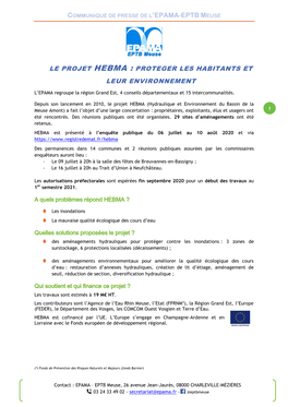 Dossier De Presse Du Projet HEBMA