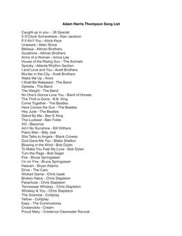 Adam Harris Thompson Song List Caught up In