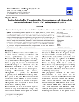 Original Article Combined Mitochondrial DNA Analysis of The