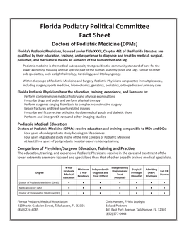 Doctors of Podiatric Medicine (Dpms)