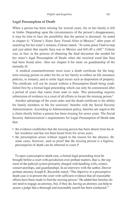 Legal Presumption of Death When a Person Has Been Missing for Several Years, His Or Her Family Is Left in Limbo. Depending Upon