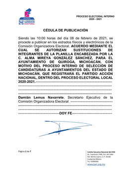 Cédula De Publicación