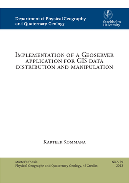 Implementation of a Geoserver Application for GIS Data Distribution and Manipulation