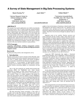 A Survey of State Management in Big Data Processing Systems