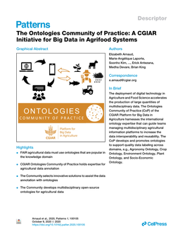 The Ontologies Community of Practice: a CGIAR Initiative for Big Data in Agrifood Systems