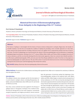 Journal of Brain and Neurological Disorders