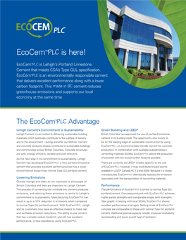 Ecocem™PLC Is Here!