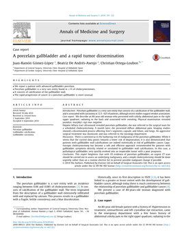 A Porcelain Gallbladder and a Rapid Tumor Dissemination