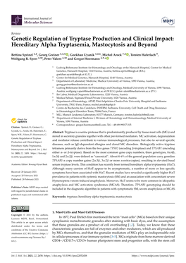 Hereditary Alpha Tryptasemia, Mastocytosis and Beyond