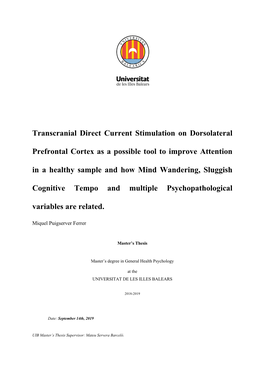 Transcranial Direct Current Stimulation on Dorsolateral