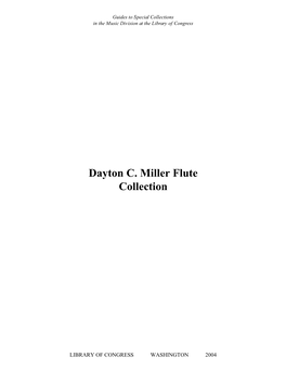 Dayton C. Miller Flute Collection