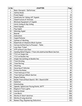 Definitions 1 2 Safety Rules 7 3 Fixed Signal 10 4 Conditions for Taking