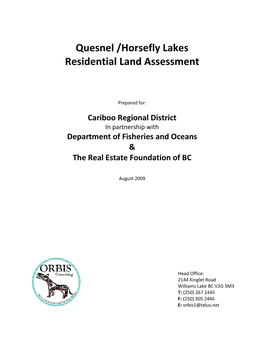 Quesnel /Horsefly Lakes Residential Land Assessment