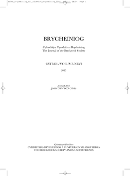 Brycheiniog Vol 46:44036 Brycheiniog 2005 3/3/15 08:04 Page 1