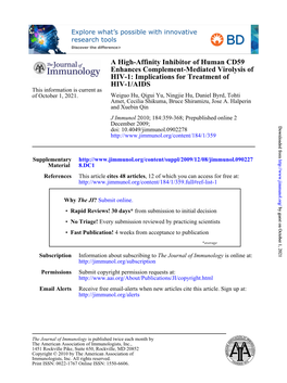 A High-Affinity Inhibitor of Human CD59 Enhances Complement