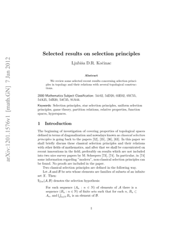 Selected Results on Selection Principles