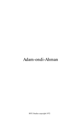 Adam-Ondi-Ahman