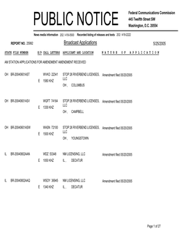 Broadcast Applications 5/25/2005