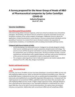 List of COVID-19 Vaccine Candidates
