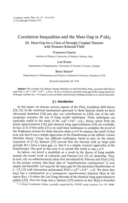 Correlation Inequalities and the Mass Gap in P (Φ)2 III