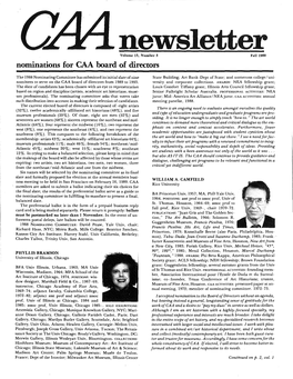Fall 1988 CAA Newsletter
