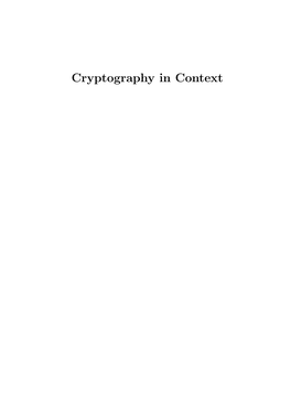 Cryptography in Context