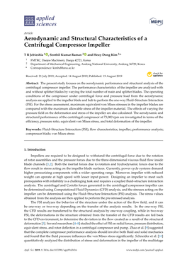 Aerodynamic and Structural Characteristics of a Centrifugal Compressor Impeller