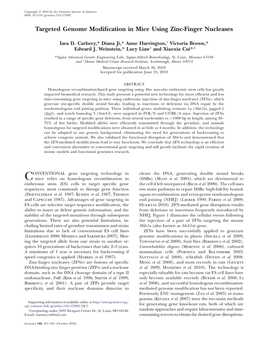 Targeted Genome Modification in Mice Using Zinc-Finger Nucleases