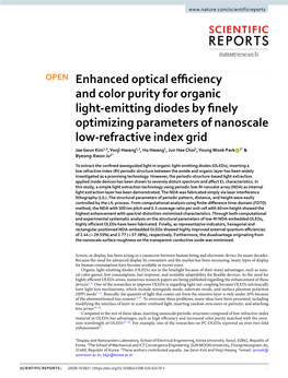Enhanced Optical Efficiency and Color Purity for Organic Light