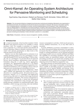 Omni-Kernel: an Operating System Architecture for Pervasive Monitoring and Scheduling