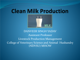 Clean Milk Production