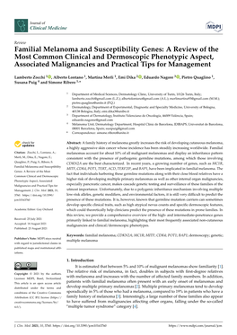 Familial Melanoma and Susceptibility Genes