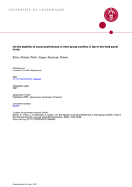 On the Stability of Social Preferences in Inter-Group Conflict: a Lab-In-The-Field Panel Study