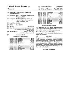 United States Patent (19) 11 Patent Number: 5,009,728 Chan Et Al