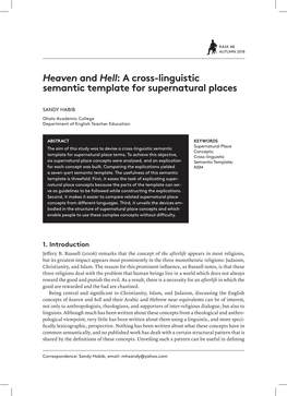 Heaven and Hell: a Cross-Linguistic Semantic Template for Supernatural Places