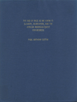 Slavery, Segregation, and the African American Quest For