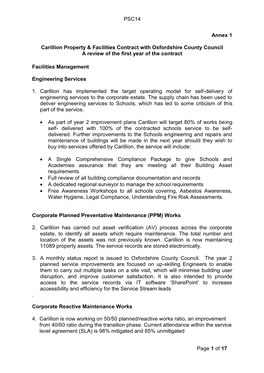 PSC14 Page 1 of 17 Annex 1 Carillion Property & Facilities Contract With