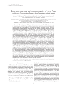 Term Structural and Biomass Dynamics of Virgin Tsuga Canadensis–