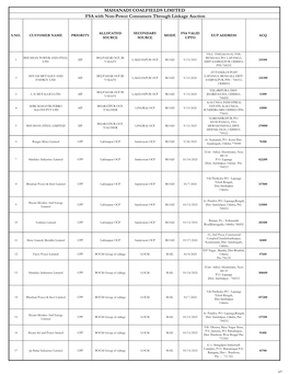 MAHANADI COALFIELDS LIMITED FSA with Non-Power Consumers Through Linkage Auction